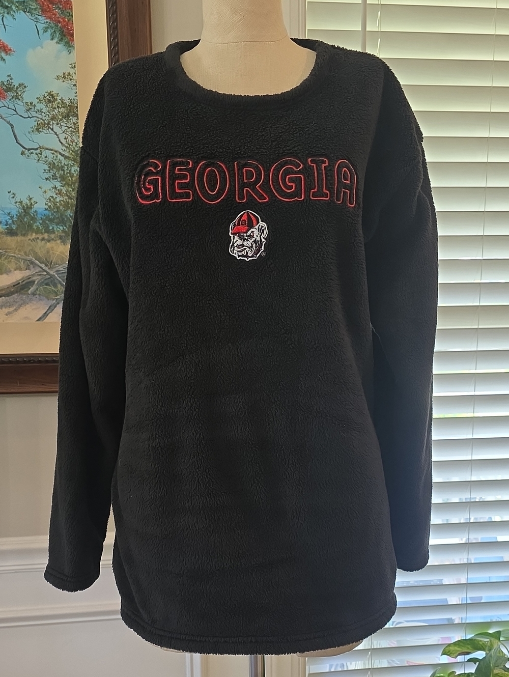 Pro Edge Ga Bulldogs Black Fleece Pullover